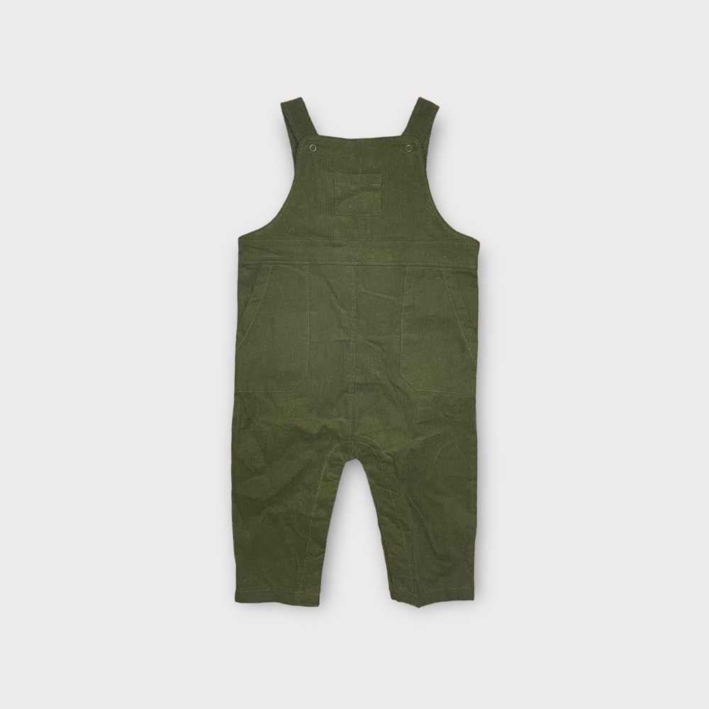 Angel Dear Dark Green Corduroy Pocket Romper - Picture 5 of 9